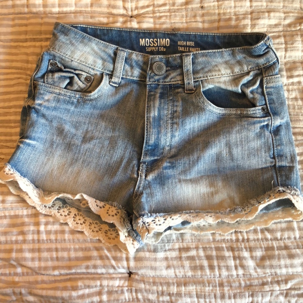 High rise lace shorts